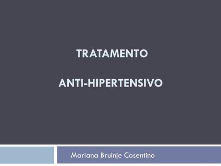 Tratamento anti-hipertensivo