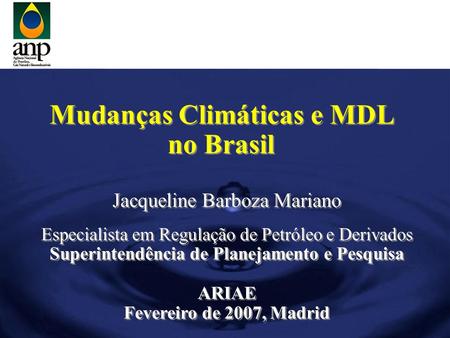 Mudanças Climáticas e MDL Superintendência de Planejamento e Pesquisa