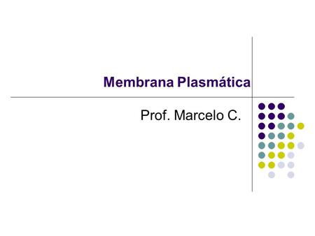 Membrana Plasmática Prof. Marcelo C..