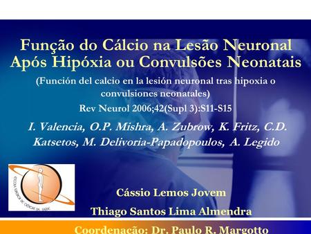 Função do Cálcio na Lesão Neuronal Após Hipóxia ou Convulsões Neonatais (Función del calcio en la lesión neuronal tras hipoxia o convulsiones neonatales)
