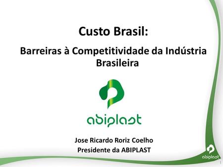 Custo Brasil: Barreiras à Competitividade da Indústria Brasileira