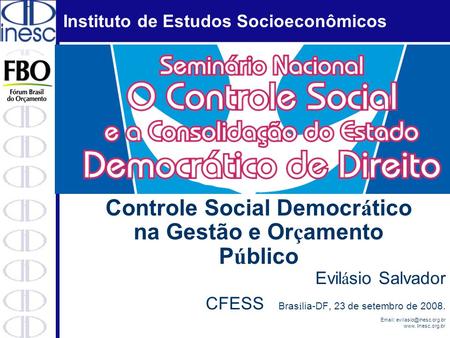 Controle Social Democrático na Gestão e Orçamento Público