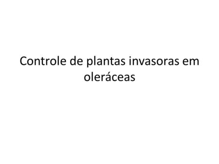 Controle de plantas invasoras em oleráceas