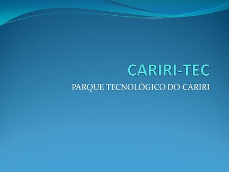 PARQUE TECNOLÓGICO DO CARIRI