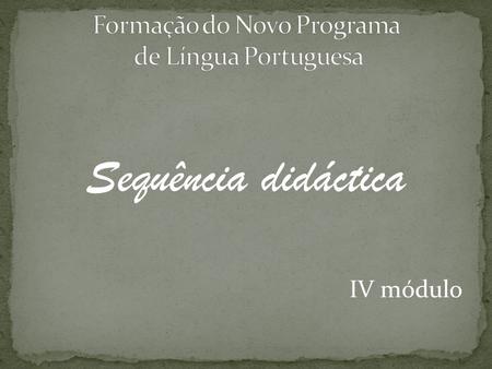Formação do Novo Programa de Língua Portuguesa