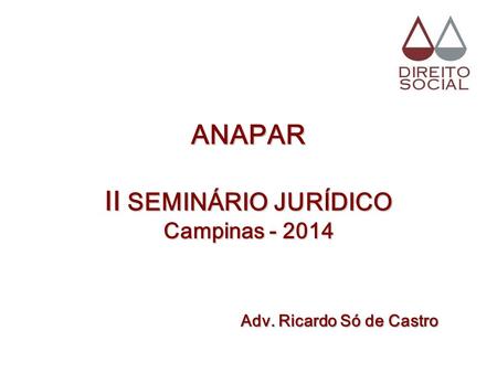 ANAPAR II SEMINÁRIO JURÍDICO Campinas