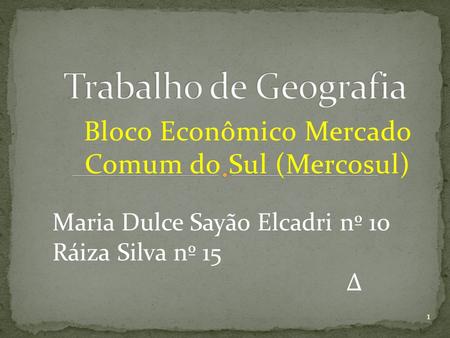 Bloco Econômico Mercado Comum do Sul (Mercosul)