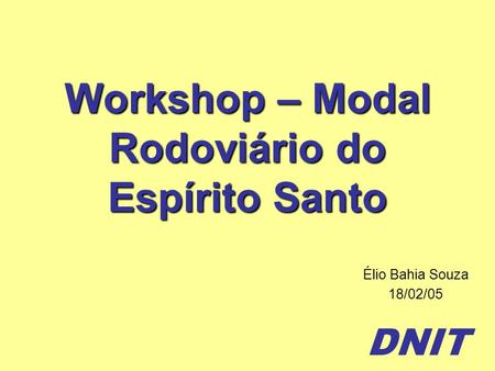 Workshop – Modal Rodoviário do Espírito Santo