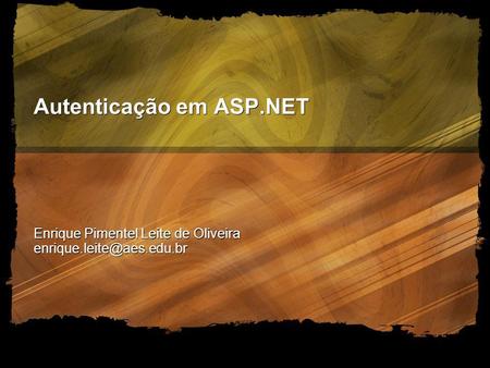 Autenticação em ASP.NET