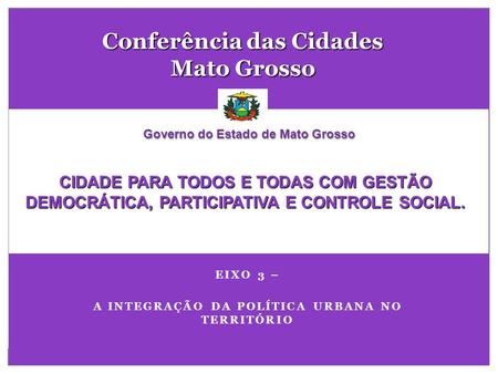 Conferência das Cidades Mato Grosso