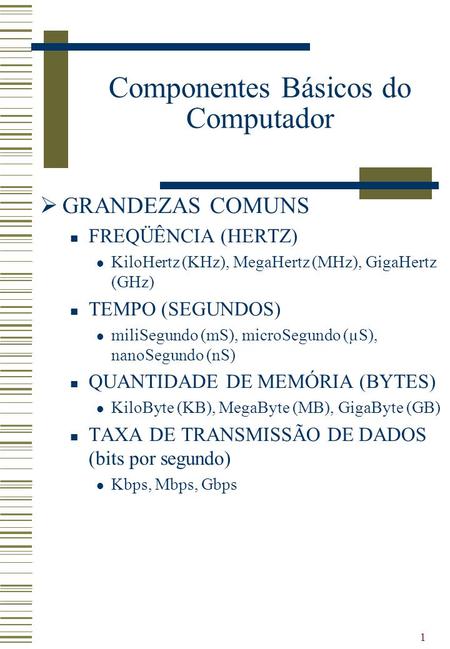 Componentes Básicos do Computador