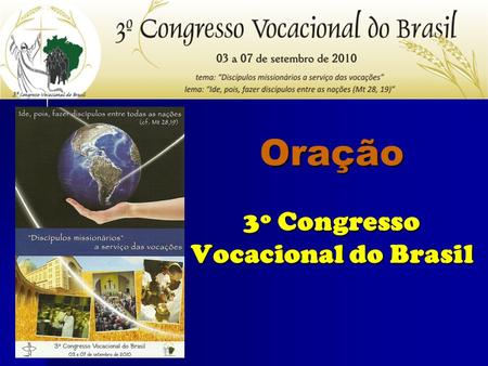Oração 3º Congresso Vocacional do Brasil
