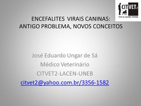 ENCEFALITES VIRAIS CANINAS: ANTIGO PROBLEMA, NOVOS CONCEITOS