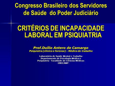 Congresso Brasileiro dos Servidores de Saúde do Poder Judiciário