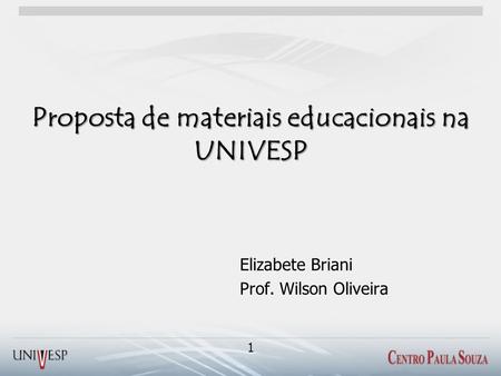 Proposta de materiais educacionais na UNIVESP