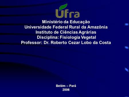 Ministério da Educação Universidade Federal Rural da Amazônia