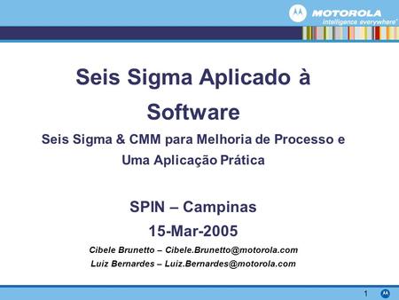 Seis Sigma Aplicado à Software