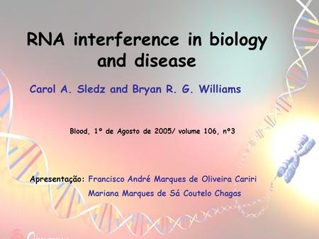 RNA interference in biology and disease