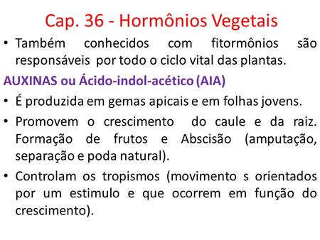 Cap Hormônios Vegetais