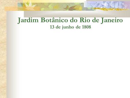 Jardim Botânico do Rio de Janeiro 13 de junho de 1808