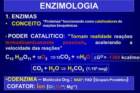 ENZIMOLOGIA ENZIMAS CONCEITO C12 H22O O2 