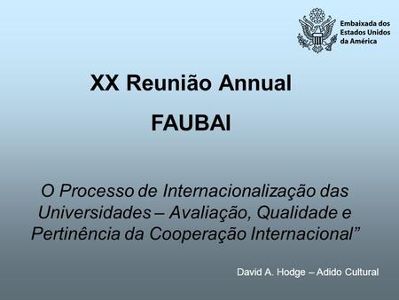 XX Reunião Annual FAUBAI