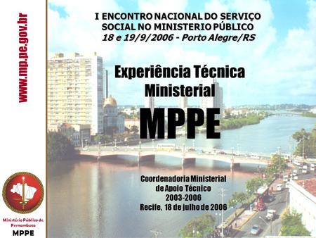 I ENCONTRO NACIONAL DO SERVIÇO SOCIAL NO MINISTERIO PÚBLICO