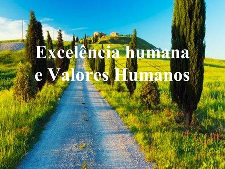 Excelência humana e Valores Humanos
