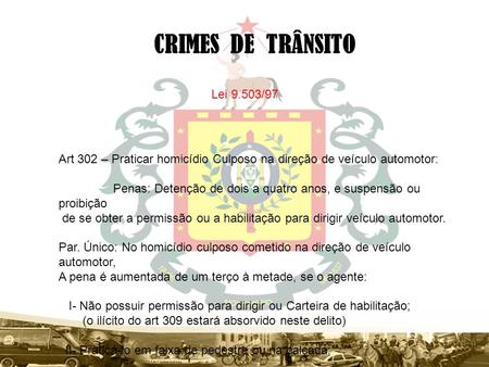 CRIMES DE TRÂNSITO Lei 9.503/97