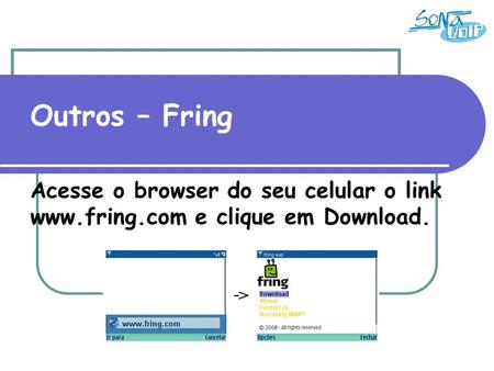 Outros – Fring Acesse o browser do seu celular o link www.fring.com e clique em Download.