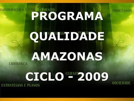 PROGRAMA QUALIDADE AMAZONAS CICLO - 2009. Regulamentos: O Comitê técnico que trabalha na elaboração/alinhamento do regulamento do Prêmio é composto: Coordenadora.