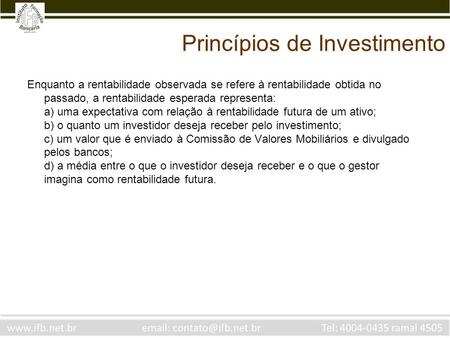 Princípios de Investimento