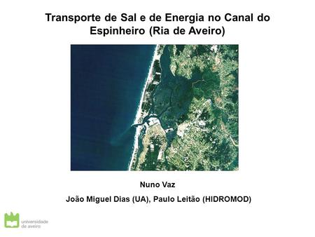 Transporte de Sal e de Energia no Canal do Espinheiro (Ria de Aveiro)