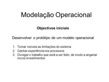 Modelação Operacional