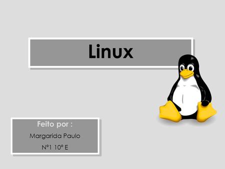 Linux Feito por : Margarida Paulo Nº1 10º E.