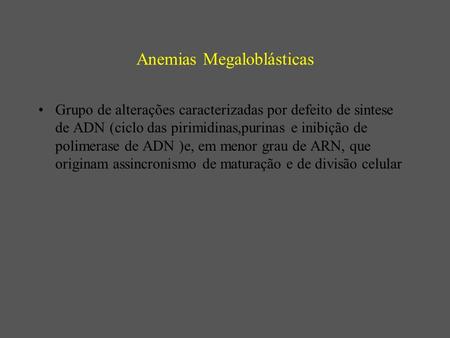 Anemias Megaloblásticas