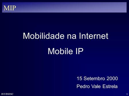 Mobilidade na Internet