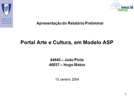 Portal Arte e Cultura, em Modelo ASP