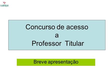 Concurso de acesso a Professor Titular