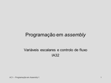 Programação em assembly