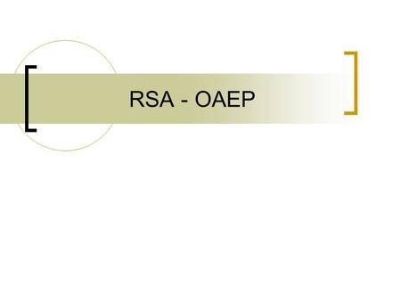 RSA - OAEP.