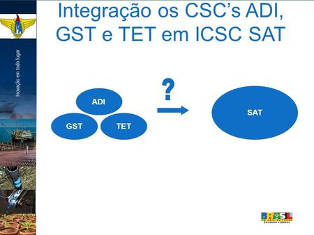 Integração os CSCs ADI, GST e TET em ICSC SAT ADI GSTTET SAT.