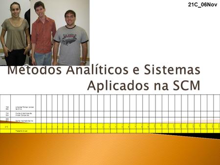 Métodos Analíticos e Sistemas Aplicados na SCM