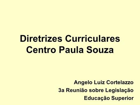 Diretrizes Curriculares Centro Paula Souza
