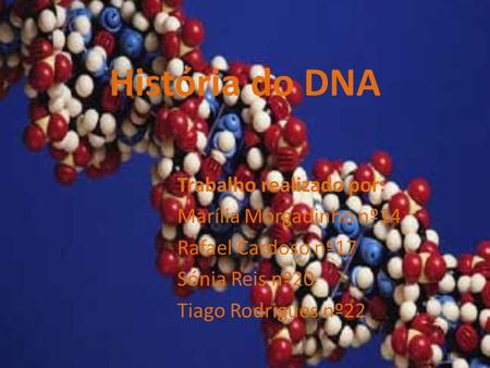 História do DNA Trabalho realizado por: Marília Morgadinho nº14