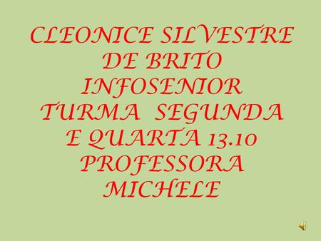 CLEONICE SILVESTRE DE BRITO INFOSENIOR TURMA SEGUNDA E QUARTA 13