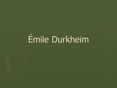 Émile Durkheim.