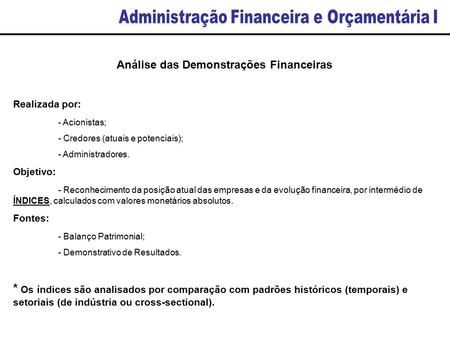 Administração Financeira e Orçamentária I