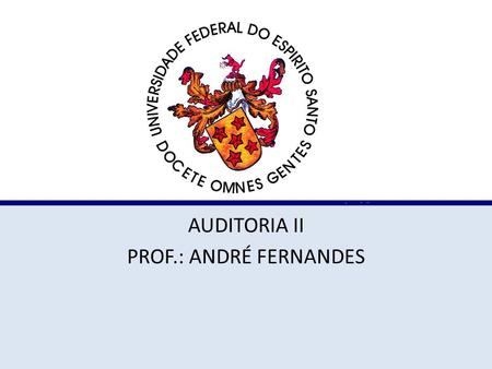 AUDITORIA II PROF.: ANDRÉ FERNANDES