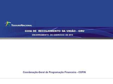 GUIA DE RECOLHIMENTO DA UNIÃO - GRU ENCERRAMENTO DO EXERCÍCIO DE 2014 Coordenação-Geral de Programação Financeira - COFIN.